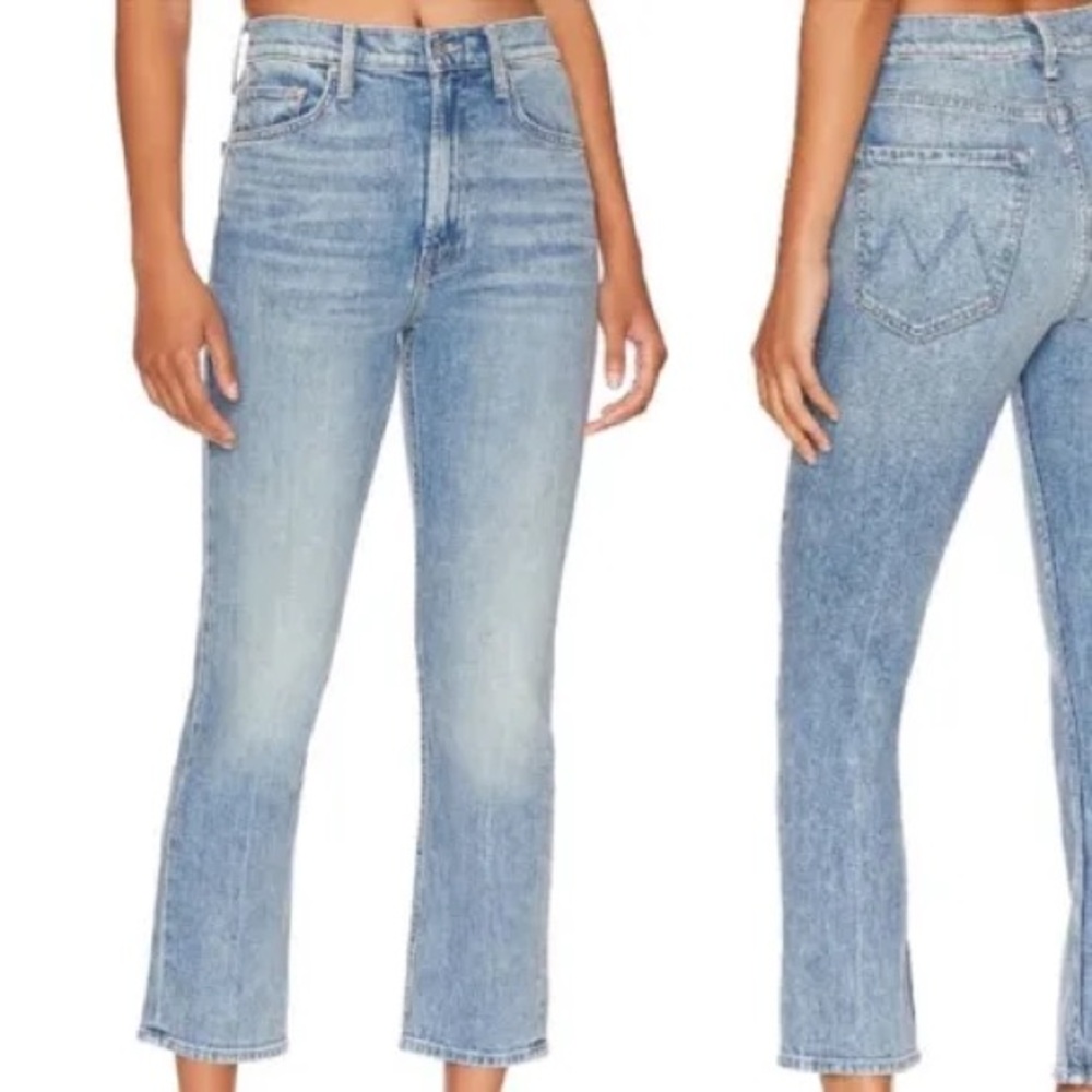 MOTHER Straight Leg High Waisted Rider Ankle Blue Jeans. Size 25.